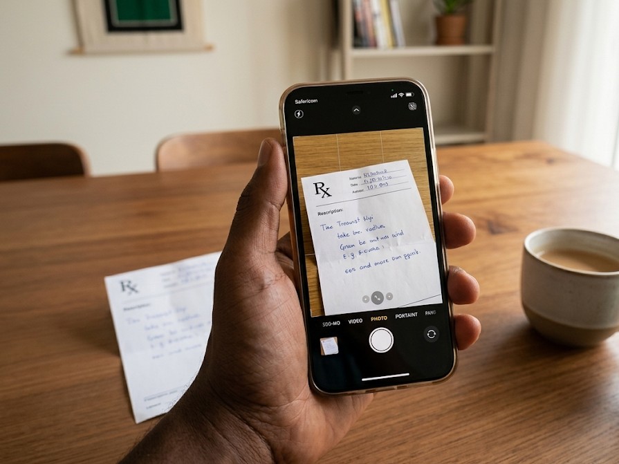 Uploading a prescription via WhatsApp